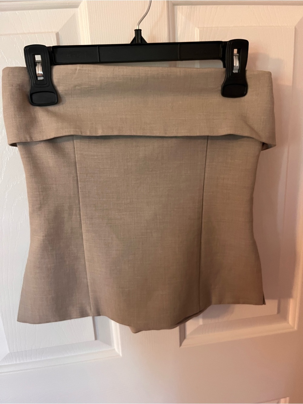 Aritzia Beige Fold-Over Mini Top